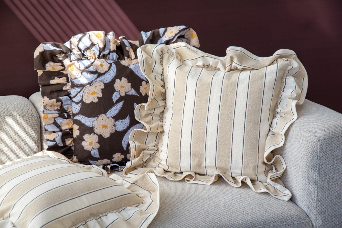 Cushion covers in various patterns.