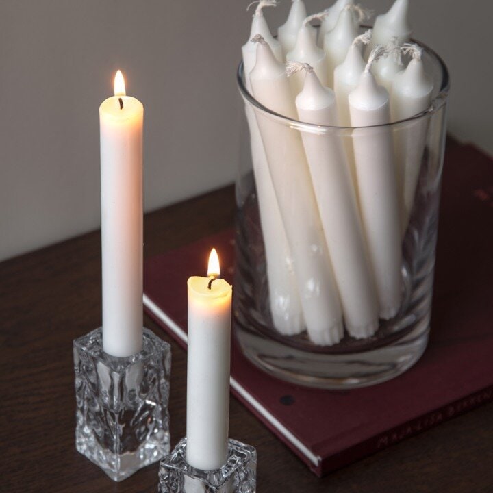 White stearin candles.
