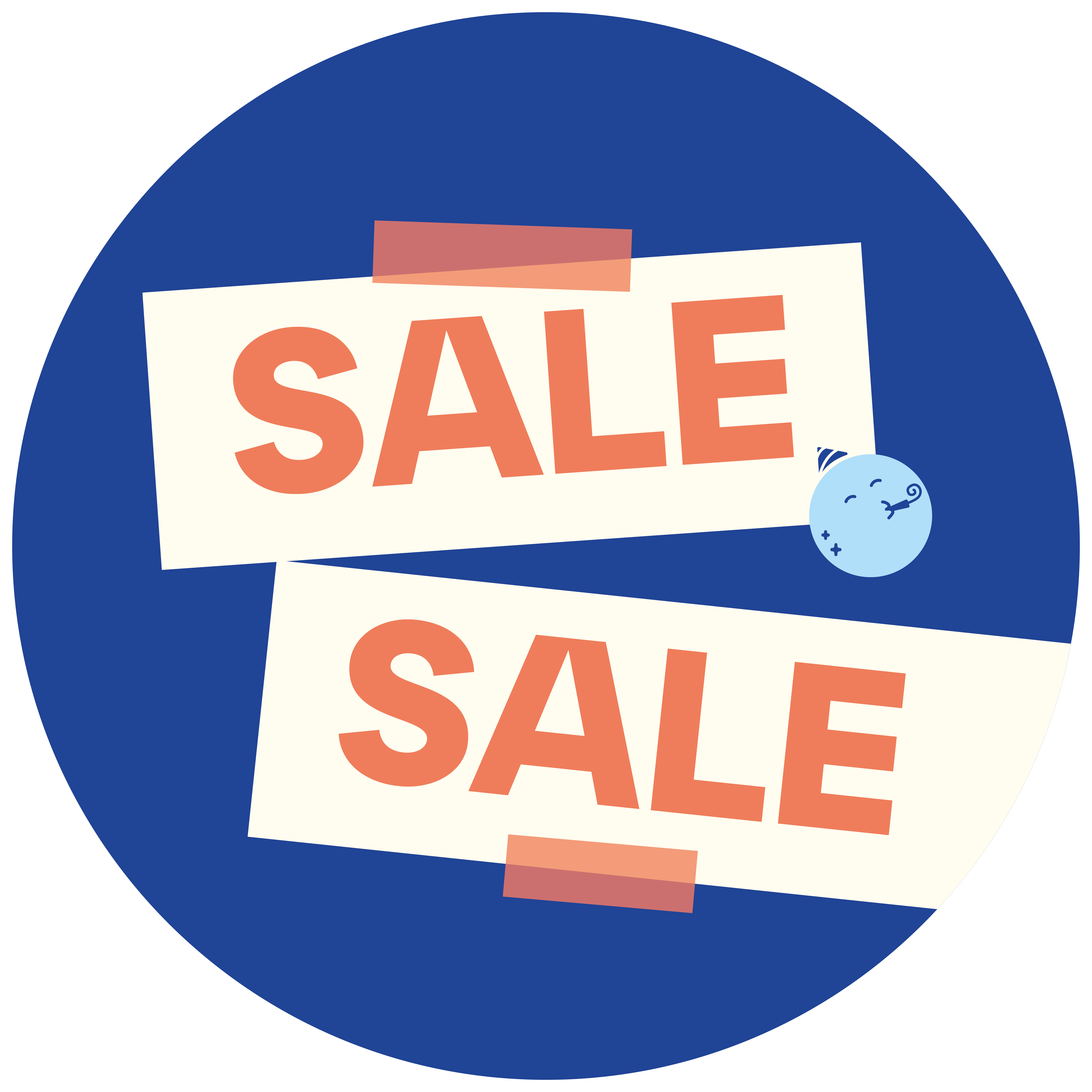 Sale graphic with "SALE" signs.