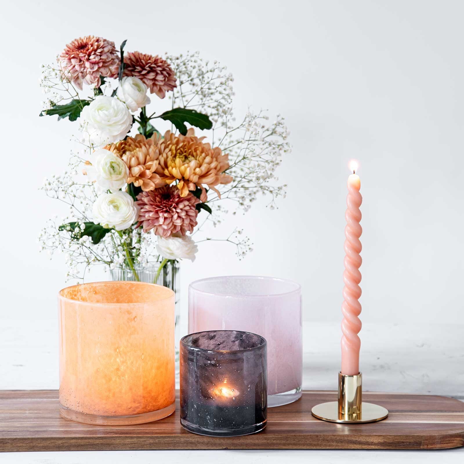 Tealight holder Milk light pink large