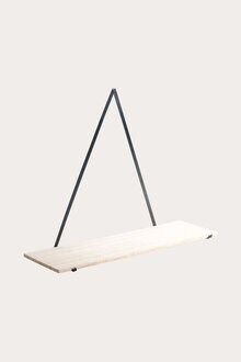 Vägghylla i trä och metall